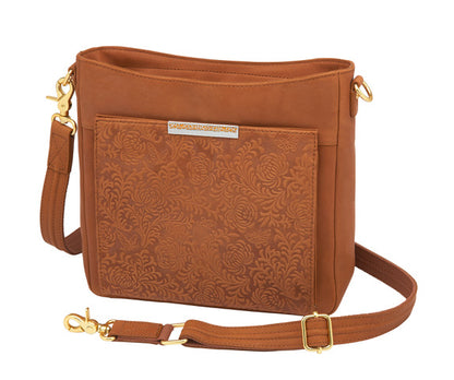 GTM Slim Crossbody, Debossed USA Cowhide with Built in Wallet - Hiding Hilda, LLC