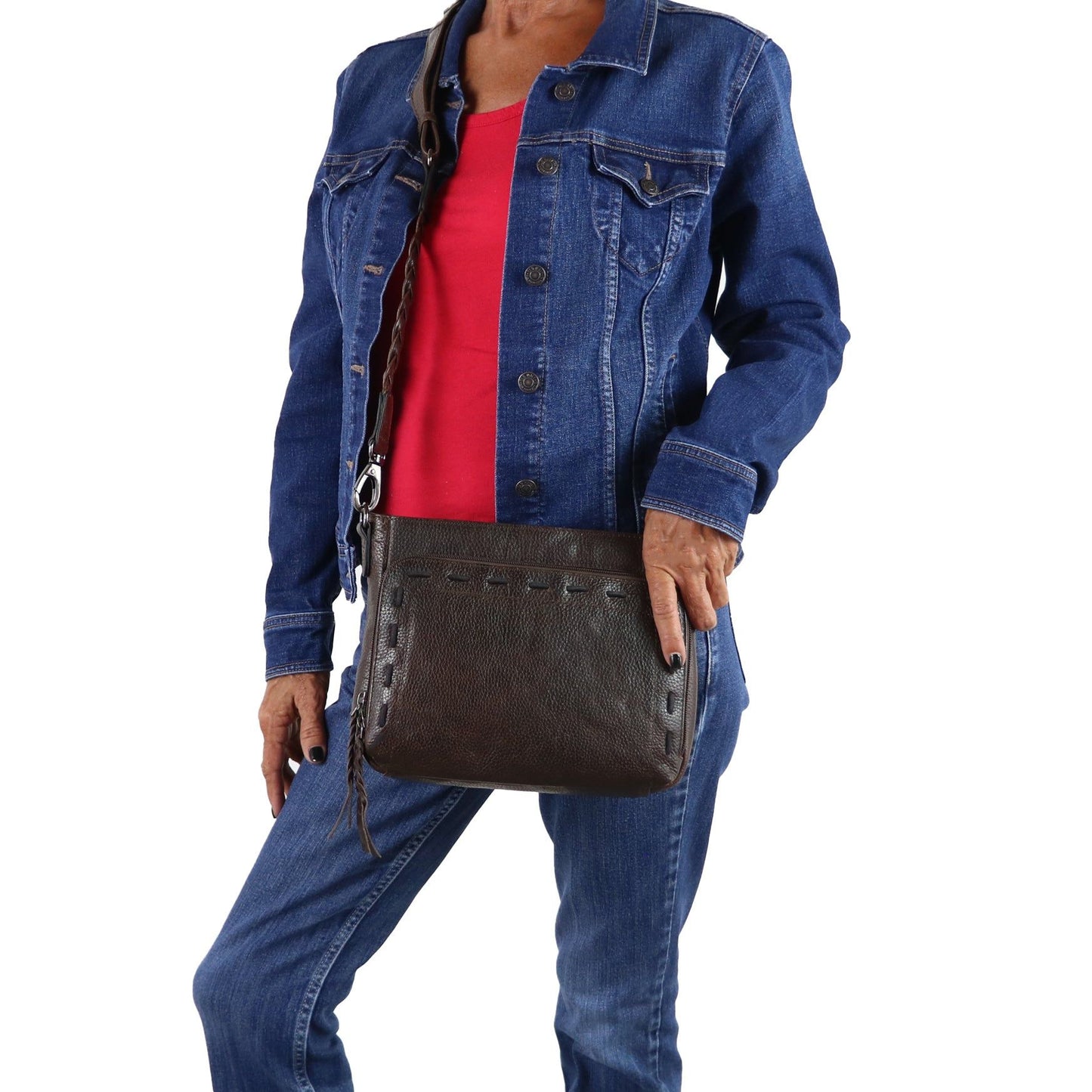 Zoe Buffalo Leather Concealed Carry Crossbody Purse