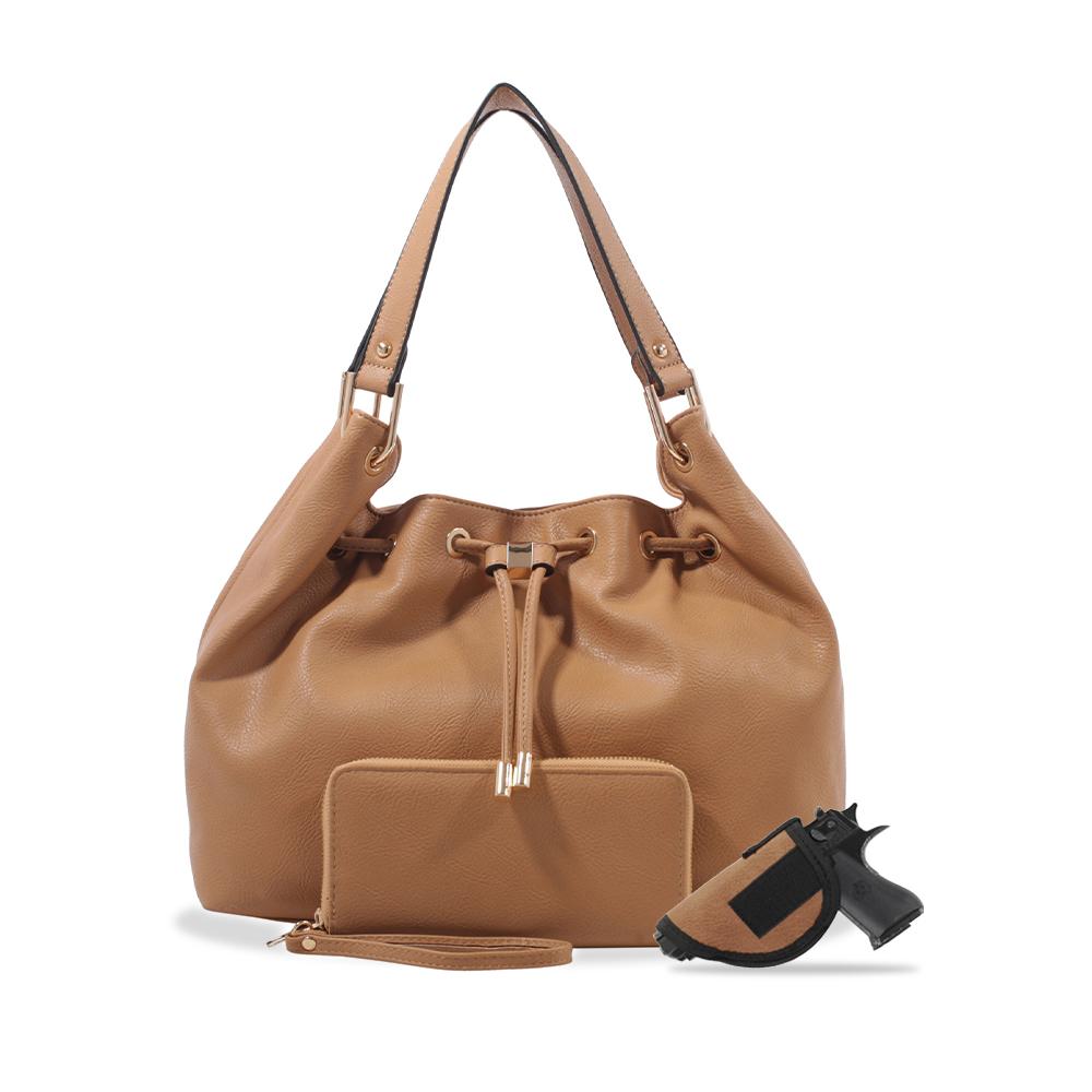 Jasmine Concealed Carry Lock and Key Hobo with Matching Wallet - Hiding Hilda, LLC