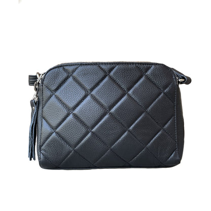 Quilted Compact Cutie Concealed Carry Lockable Leather Crossbody Purse - Hiding Hilda, LLC