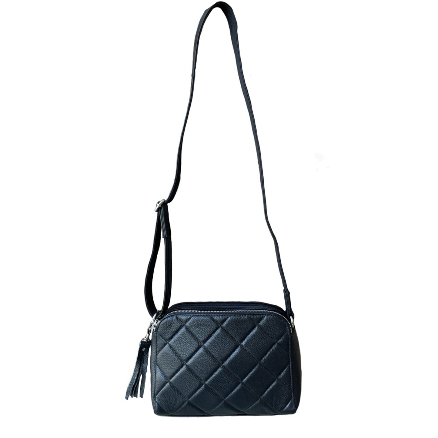 Quilted Compact Cutie Concealed Carry Lockable Leather Crossbody Purse - Hiding Hilda, LLC