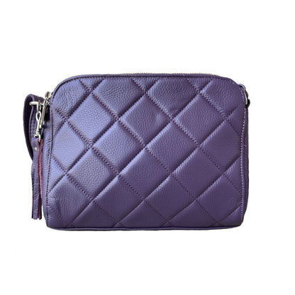 Quilted Compact Cutie Concealed Carry Lockable Leather Crossbody Purse - Hiding Hilda, LLC