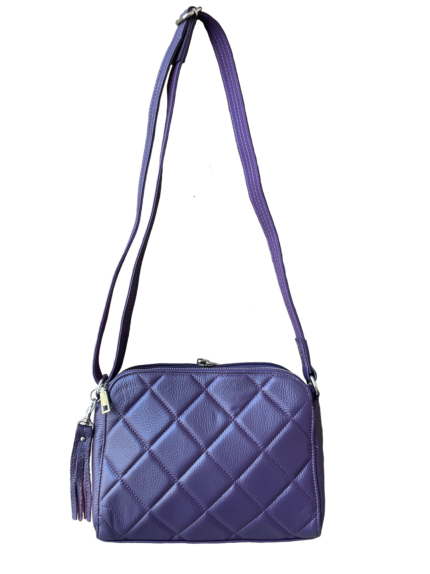 Quilted Compact Cutie Concealed Carry Lockable Leather Crossbody Purse - Hiding Hilda, LLC