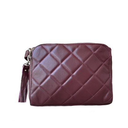 Quilted Compact Cutie Concealed Carry Lockable Leather Crossbody Purse - Hiding Hilda, LLC