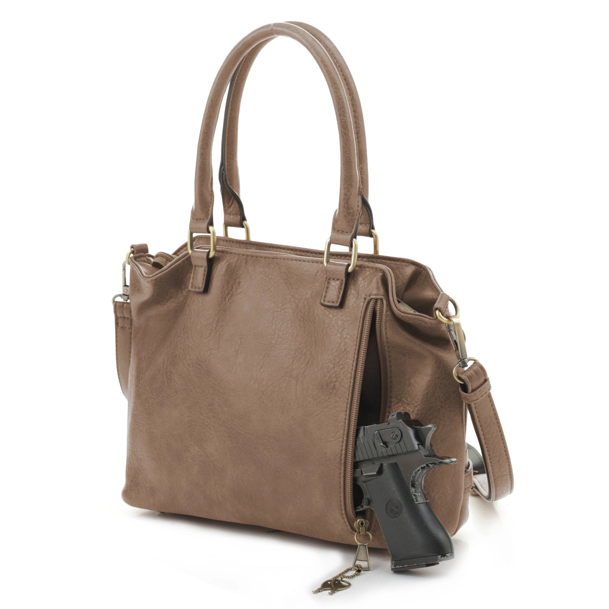 Elena Concealed Carry Satchel with Lock and Key - Hiding Hilda, LLC