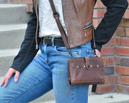 NEW SIZE Millie Leather Concealed Carry Crossbody Organizer - Hiding Hilda, LLC