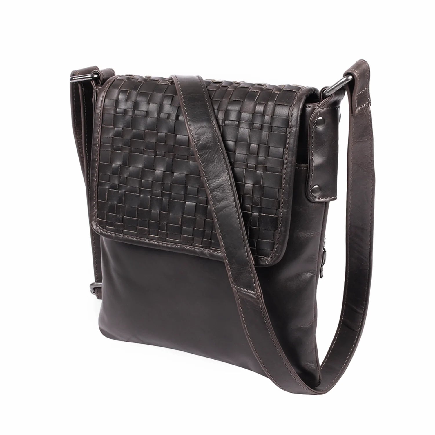 Woven Hana Concealed Carry Leather Crossbody Purse - Hiding Hilda, LLC