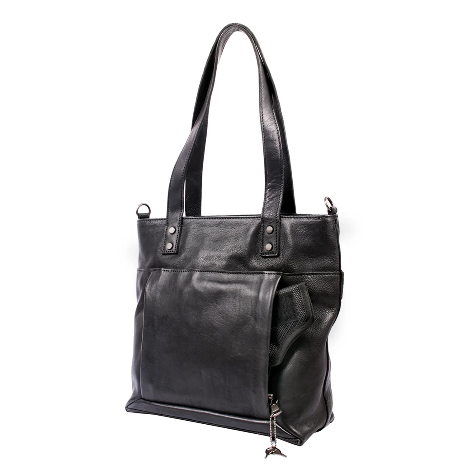 Eden Leather Concealed Carry Tote with Crossbody Strap - Hiding Hilda, LLC