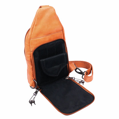 Taylor Unisex Leather Concealed Carry Sling Backpack - Hiding Hilda, LLC