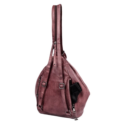 Marley Unisex Concealed Carry Leather Sling Backpack - Hiding Hilda, LLC