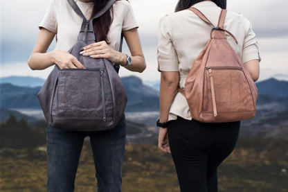 Marley Unisex Concealed Carry Leather Sling Backpack - Hiding Hilda, LLC