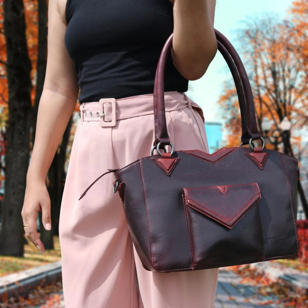 All About Aubrey Leather Concealed Carry Satchel - Hiding Hilda, LLC
