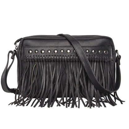 Maggie Leather Fringe Concealed Carry Crossbody Purse - Hiding Hilda, LLC