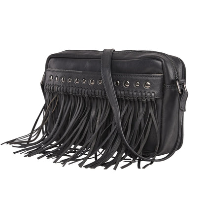 Maggie Leather Fringe Concealed Carry Crossbody Purse - Hiding Hilda, LLC