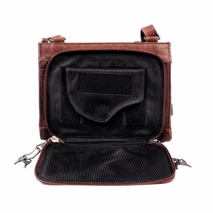 Raelynn Buffalo Leather Compact Conceal Carry Organizer - Hiding Hilda, LLC