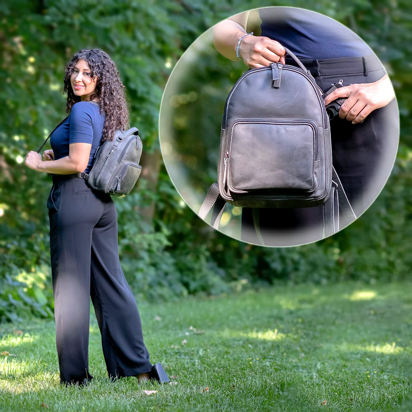 Reese Unisex Lockable Leather Concealed Carry Backpack - Hiding Hilda, LLC