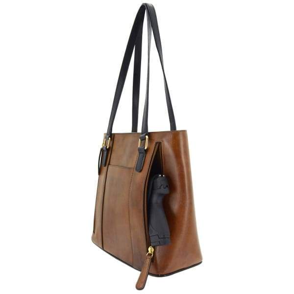 Cameleon Gun Bags Tyche Classic Leather Concealed Carry Handbag - Hiding Hilda, LLC