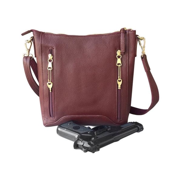 Classic Everyday Leather Concealed Carry Crossbody Purse - Crossbody