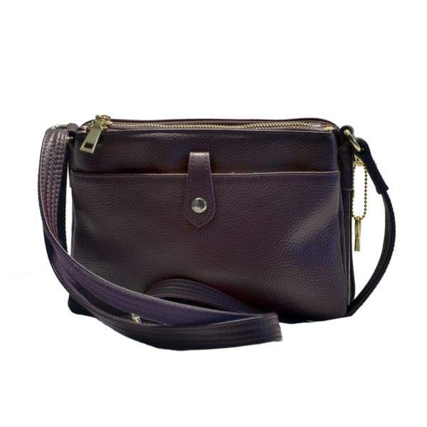 Compact Lockable Leather Conceal and Carry Shoulder Clutch by Roma - Hiding Hilda, LLC