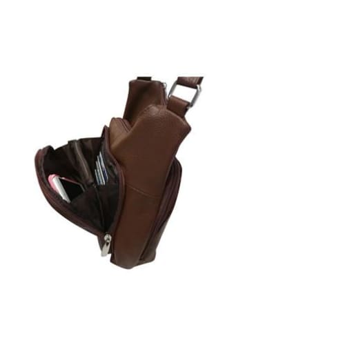 Cross Panel Leather Quick Draw Lockable Concealed Carry Crossbody by Roma Leathers - Hiding Hilda, LLC