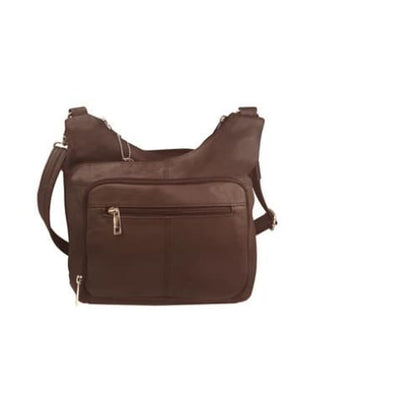 Cross Panel Leather Quick Draw Lockable Concealed Carry Crossbody by Roma Leathers - Hiding Hilda, LLC