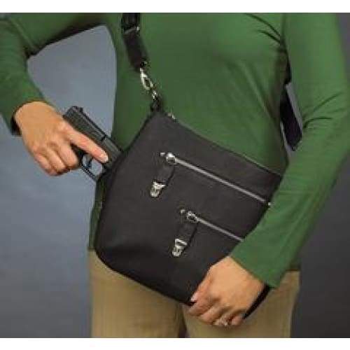 GTM Original Chrome Zip Slim Leather Crossbody Concealed Carry Crossbody Purse - Hiding Hilda, LLC