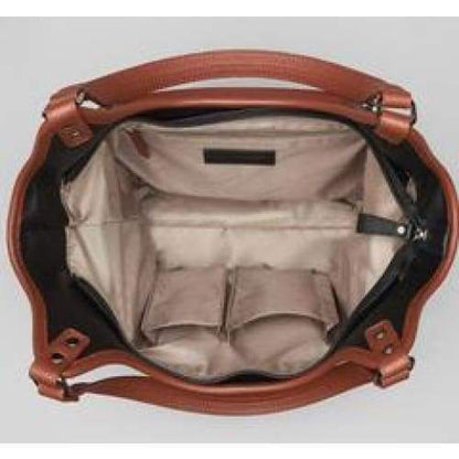 GTM Original Cinnamon & Black Conceal Carry Leather Shoulder Tote - Back in Stock! - Hiding Hilda, LLC