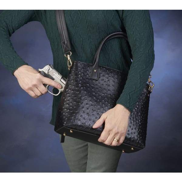 Distressed Leather Crossbody Concealed Carry Satchel - Gun Tote'n Mamas- Gun  Handbags
