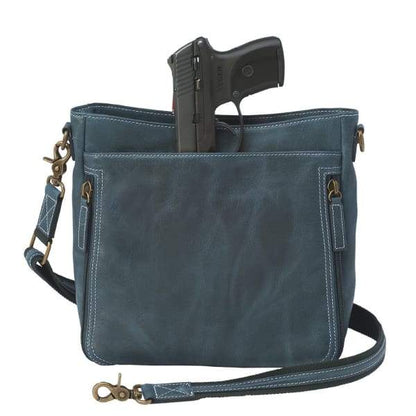 GTM Original RFID Distressed Leather Crossbody with Built in Wallet Concealment Purse - NEW COLORS - Hiding Hilda, LLC