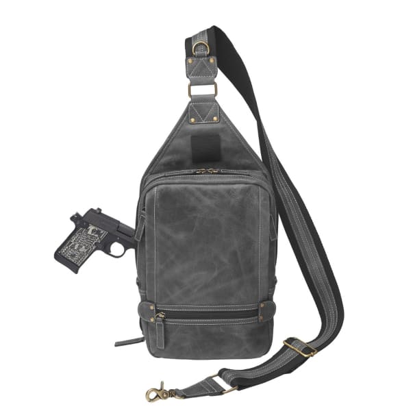 GTM Original RFID Lined Distressed Leather Concealed Carry Sling Bag - NEW COLORS! - Hiding Hilda, LLC