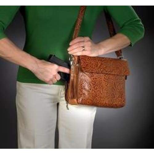 GTM Original Tooled Leather Conceal Carry Clutch Purse - Hiding Hilda, LLC