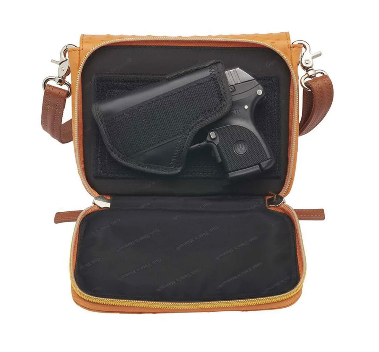 GTM Original Leather Crossbody Concealed Carry Organizer Pocketbook - Hiding Hilda, LLC