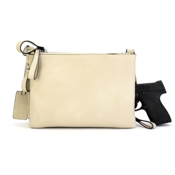 Iris Cute Compact Concealed Carry Crossbody Purse - Taupe - Handbag & Wallet Accessories