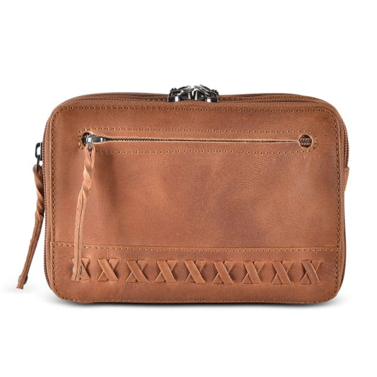 Kailey NEW Cute Concealed Carry Leather Waist Pack - Cognac - Waist Pack