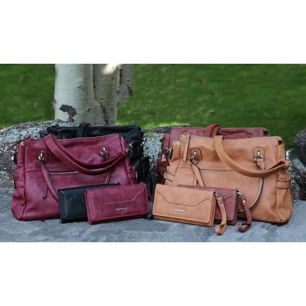 Concealed Carry Purse | Jessica Satchel by Lady Conceal Burgundy