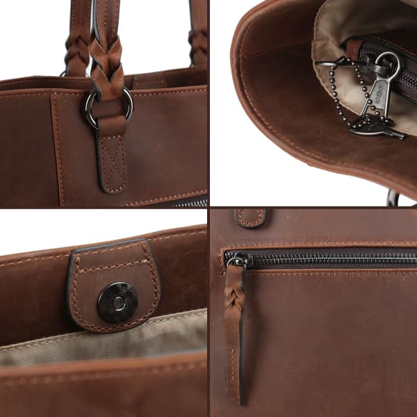 Lady Conceal New Maddie Lockable Leather Concealed Carry Tote - Hiding Hilda, LLC