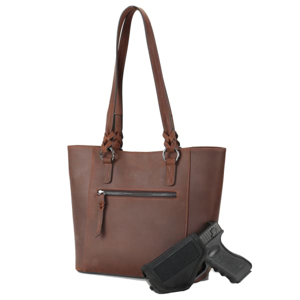 Lady Conceal New Maddie Lockable Leather Concealed Carry Tote - Hiding Hilda, LLC