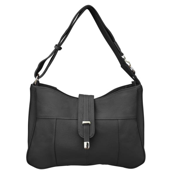 Lockable Leather Hobo Conceal Carry top flap by Roma - Hiding Hilda, LLC