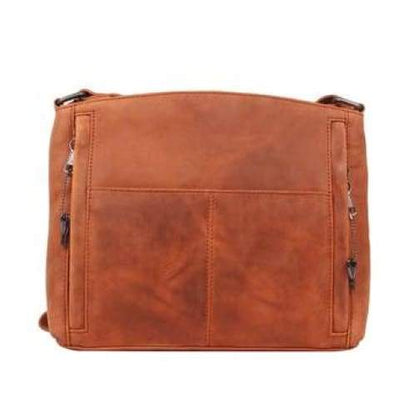 Brynn Arched Lockable Leather Concealed Carry Crossbody Purse by Lady Conceal - NEW! - Hiding Hilda, LLC