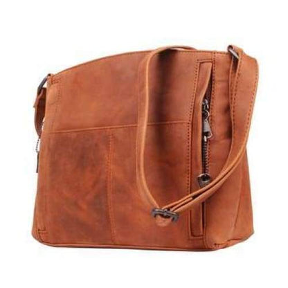 Brynn Arched Lockable Leather Concealed Carry Crossbody Purse by Lady Conceal - NEW! - Hiding Hilda, LLC