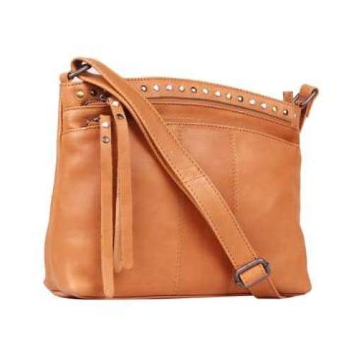 CHAMPS Triple Zip Crossbody Tan Leather Tote Bag - Yahoo Shopping