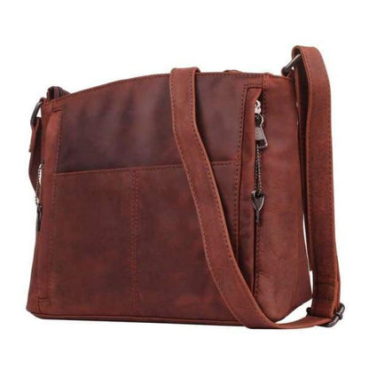 Brynn Arched Lockable Leather Concealed Carry Crossbody Purse by Lady Conceal - NEW! - Hiding Hilda, LLC