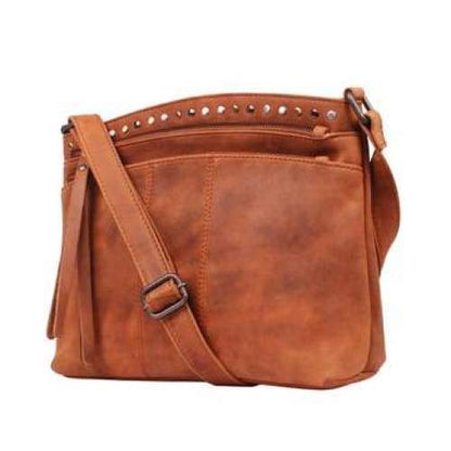 Brynn Arched Lockable Leather Concealed Carry Crossbody Purse by Lady Conceal - NEW! - Hiding Hilda, LLC