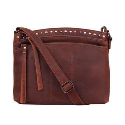 Brynn Arched Lockable Leather Concealed Carry Crossbody Purse by Lady Conceal - NEW! - Hiding Hilda, LLC