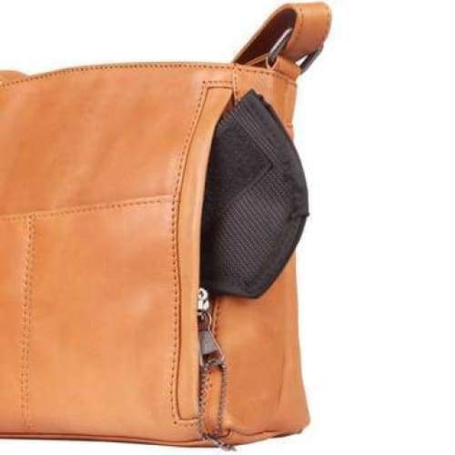 Brynn Arched Lockable Leather Concealed Carry Crossbody Purse by Lady Conceal - NEW! - Hiding Hilda, LLC