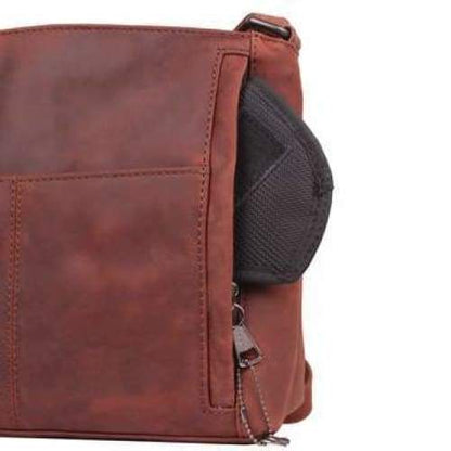 Brynn Arched Lockable Leather Concealed Carry Crossbody Purse by Lady Conceal - NEW! - Hiding Hilda, LLC