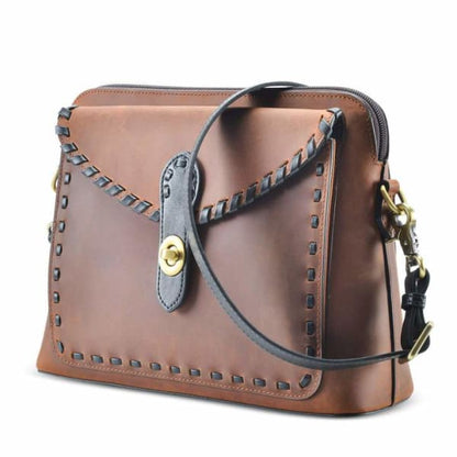 New Evelyn Lockable Concealed Carry Leather Crossbody Organizer - Crossbody