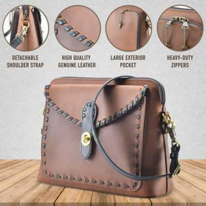 New Evelyn Lockable Concealed Carry Leather Crossbody Organizer - Crossbody