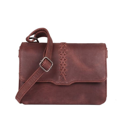 NEW Jolene Compact Lockable Leather Crossbody Concealed Carry Purse - Mahogany - Crossbody