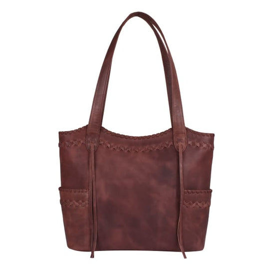 NEW Kendall Lockable Leather Concealed Carry Purse Tote - Dark Mahogany - Tote